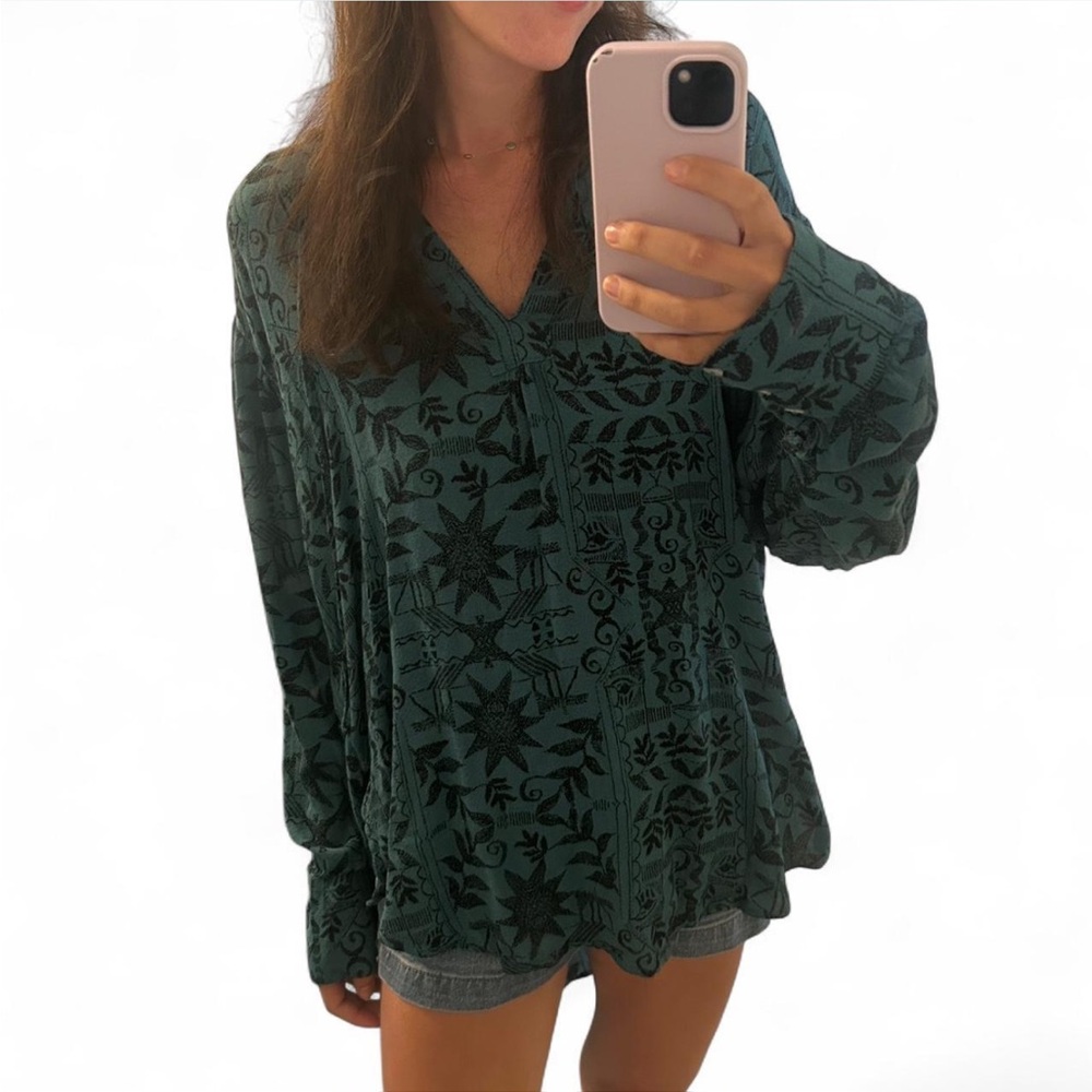 Teal Patterned Women's Tunic